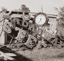 Debris and damage after the 1938 New England hurricane.