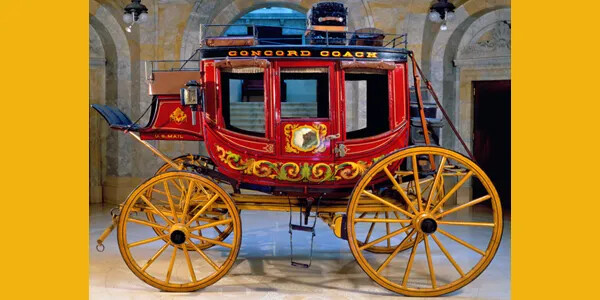 Concord coach on display in museum